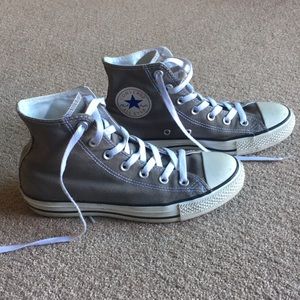 Grey high top converse